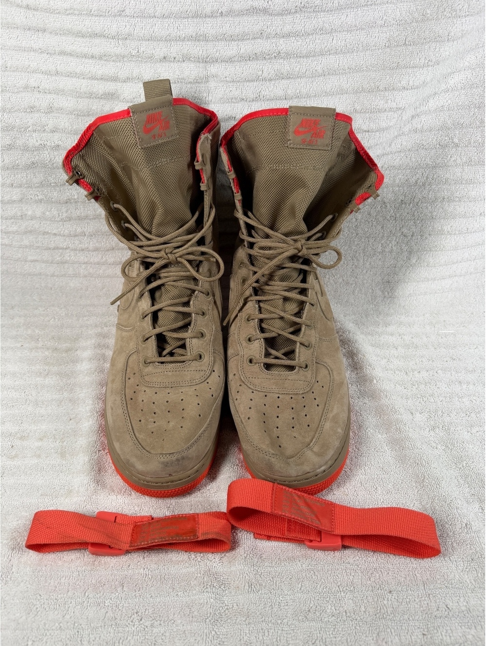 Nike SF Air Force 1 HI Rush Coral Khaki Size 14 Sneakers Boots 864024-205